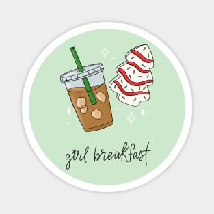 Girl Breakfast Iced Coffee Christmas Cake Magnet